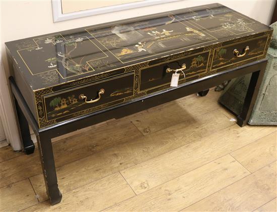A Chinese painted lacquer side table W.140cm